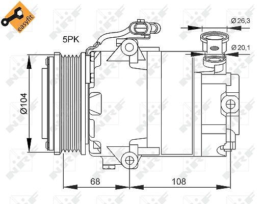 Nrf Kompressor Klimaanlage NUR Z-MOTOREN 14ZE -20 ZE [Hersteller-Nr. 32082] für Vauxhall, Opel