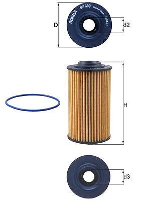 Mahle Ölfilter [Hersteller-Nr. OX399D] für Cadillac, Opel, Chevrolet, Alfa Romeo, Ford, Vauxhall, Saab, Oldsmobile