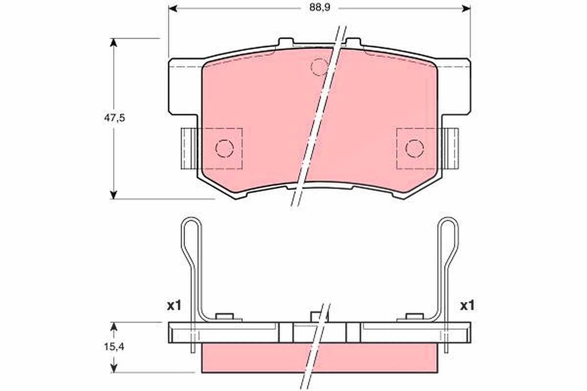 Trw Bremsbelagsatz, Scheibenbremse [Hersteller-Nr. GDB3191] für Acura, Honda