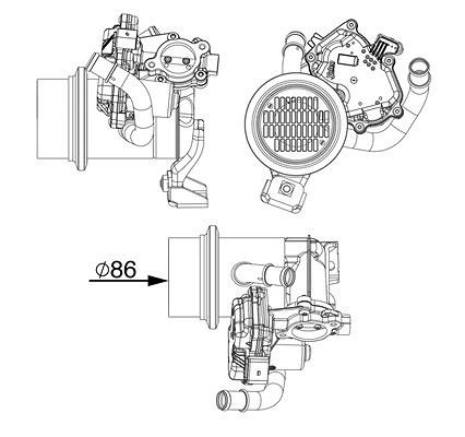Mahle Kühler, Abgasrückführung [Hersteller-Nr. CE18000P] für Skoda, VW
