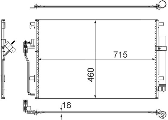 Mahle Kondensator, Klimaanlage [Hersteller-Nr. AC553001S] für VW, Mercedes-Benz