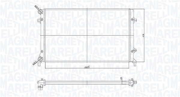 Magneti Marelli Kühler, Motorkühlung [Hersteller-Nr. 350213853000] für Skoda, Audi, Seat, VW