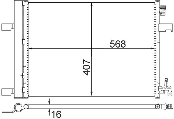 Mahle Kondensator, Klimaanlage [Hersteller-Nr. AC636000S] für Opel, Vauxhall, Chevrolet