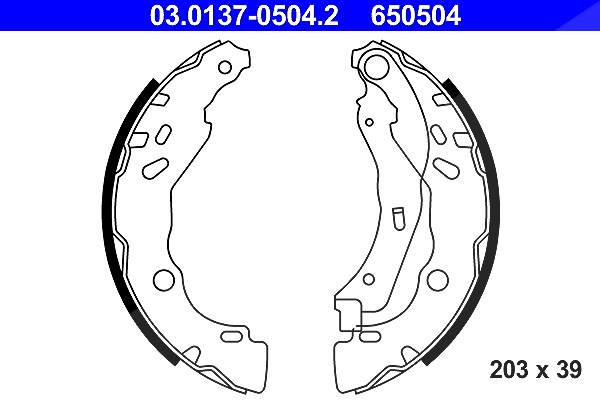 Ate Bremsbackensatz [Hersteller-Nr. 03.0137-0504.2] für Ds, Citroën, Peugeot