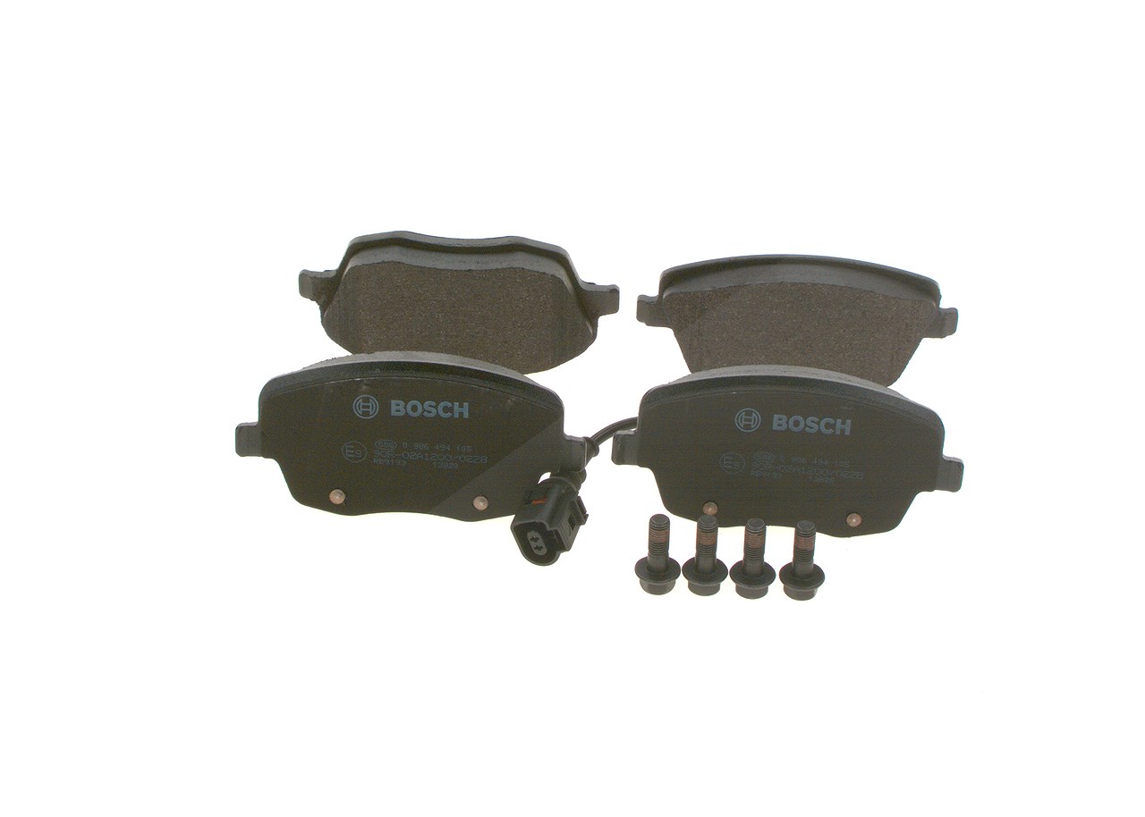 Bosch Bremsbelagsatz, Scheibenbremse [Hersteller-Nr. 0986494105] für VW, Seat, Skoda