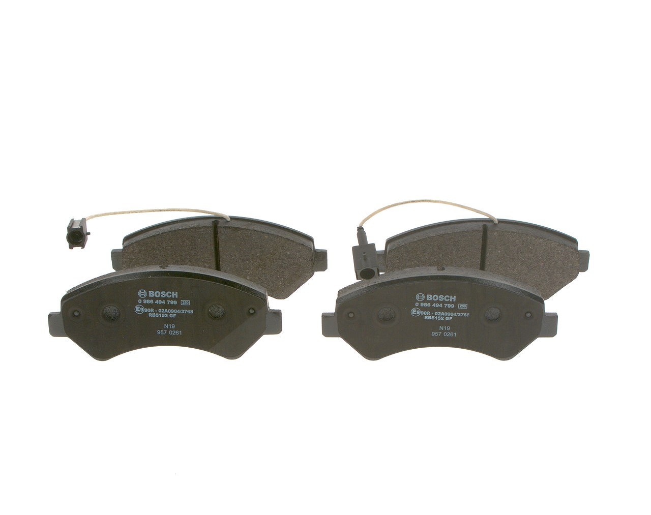 Bosch Bremsbelagsatz, Scheibenbremse [Hersteller-Nr. 0986494799] für Vauxhall, Citroën, Peugeot, Fiat, Opel