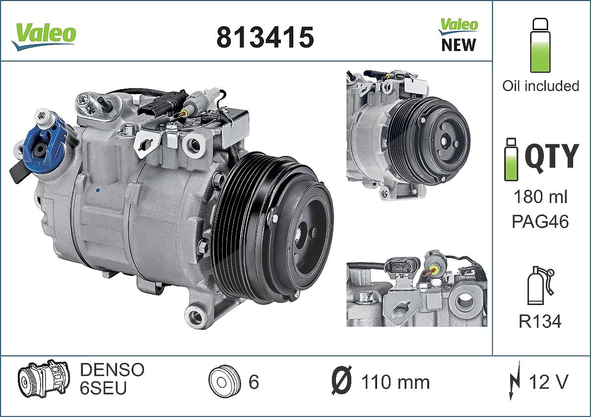 Valeo Kompressor, Klimaanlage [Hersteller-Nr. 813415] für BMW