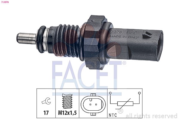 Facet Sensor, Kühlmitteltemperatur [Hersteller-Nr. 7.3378] für VW, Porsche, Skoda, Audi, Seat