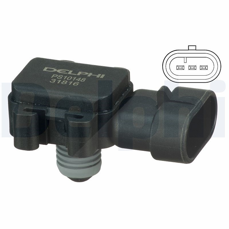 Delphi Sensor, Saugrohrdruck [Hersteller-Nr. PS10148] für Opel, Vauxhall