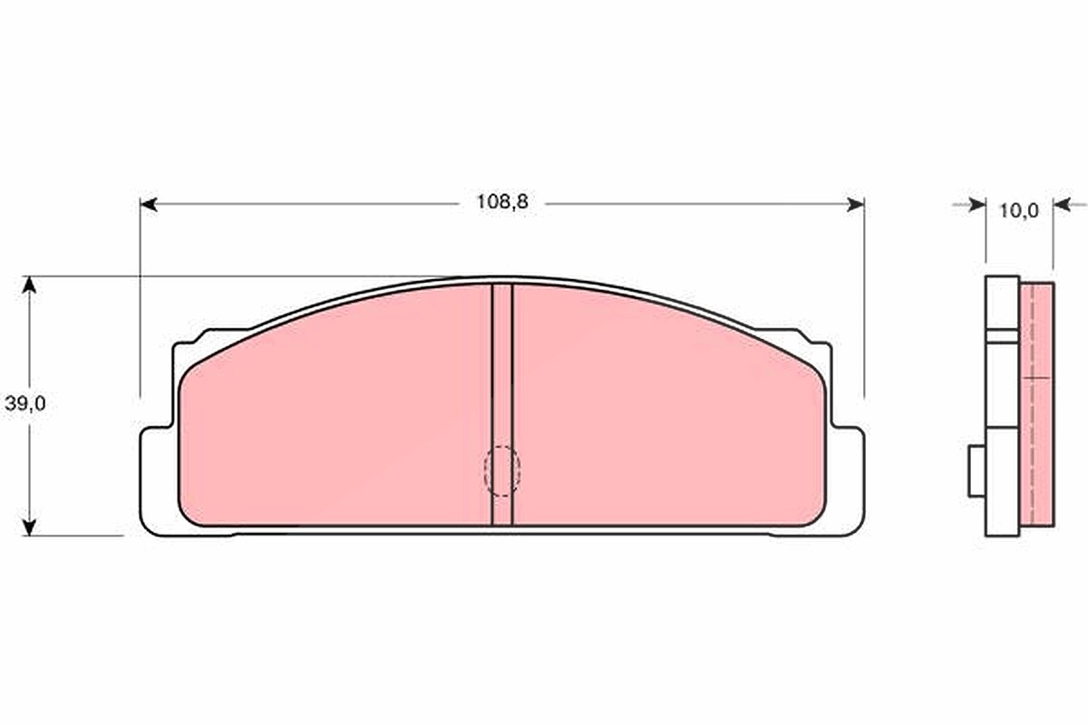 Trw Bremsbelagsatz, Scheibenbremse [Hersteller-Nr. GDB107] für Autobianchi, Pininfarina, Fso, Fiat, Lancia, Seat