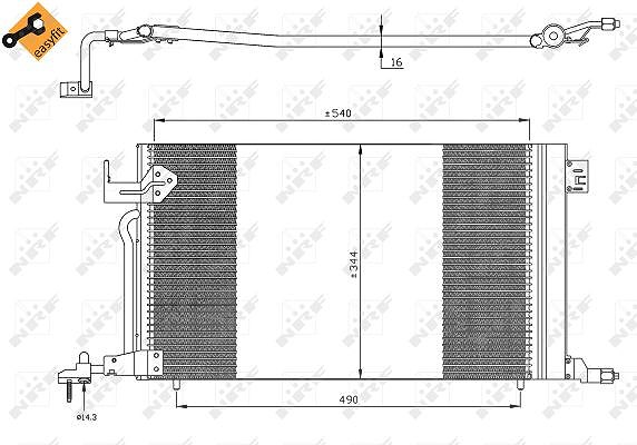 Nrf Kondensator 535x343x16 [Hersteller-Nr. 35304] für Peugeot, Citroën