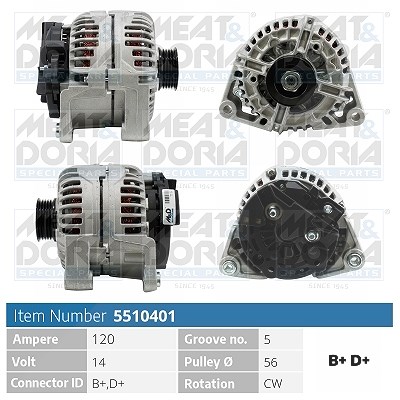Meat & Doria Generator [Hersteller-Nr. 5510401] für Renault, Opel, Vauxhall
