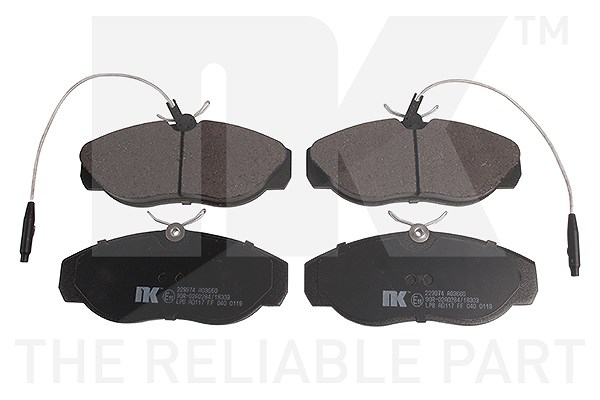 Nk Satz Bremsbeläge Vorderachse inkl Warnkontakt [Hersteller-Nr. 229974] für Peugeot, Citroën, Fiat