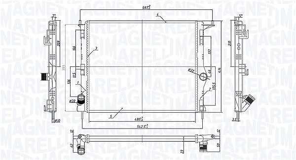 Magneti Marelli Kühler, Motorkühlung [Hersteller-Nr. 350213165900] für Lada, Dacia, Renault