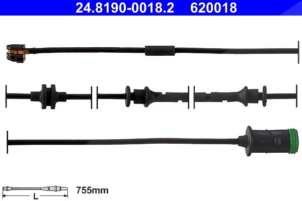 Ate Warnkontakt, Bremsbelagverschleiß [Hersteller-Nr. 24.8190-0018.2] für Chevrolet, Vauxhall, Opel