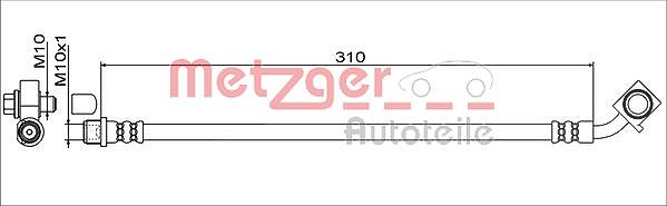 Metzger Autoteile Bremsschlauch [Hersteller-Nr. 4111551] für Vauxhall, Opel