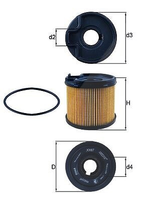 Mahle Kraftstofffilter [Hersteller-Nr. KX87D] für Fiat, Suzuki, Peugeot, Lancia, Citroën