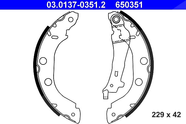 Ate Bremsbackensatz [Hersteller-Nr. 03.0137-0351.2] für Nissan, Renault