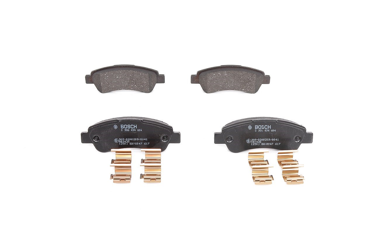 Bosch Bremsbelagsatz, Scheibenbremse [Hersteller-Nr. 0986494604] für Peugeot, Fiat, Citroën