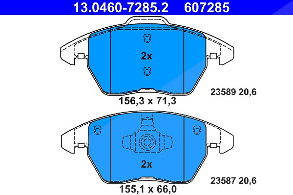 Ate Bremsbelagsatz, Scheibenbremse [Hersteller-Nr. 13.0460-7285.2] für Audi, VW, Seat