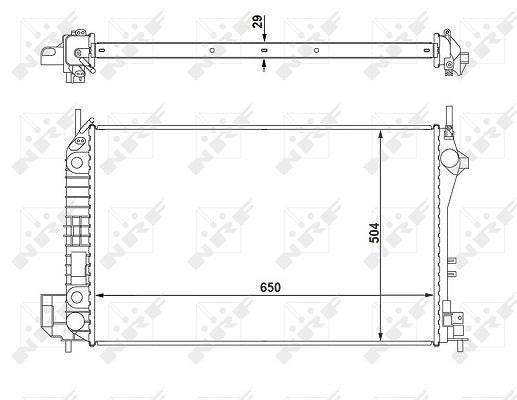 Nrf Kühler, Motorkühlung [Hersteller-Nr. 58294] für Opel, Vauxhall, Saab, Fiat