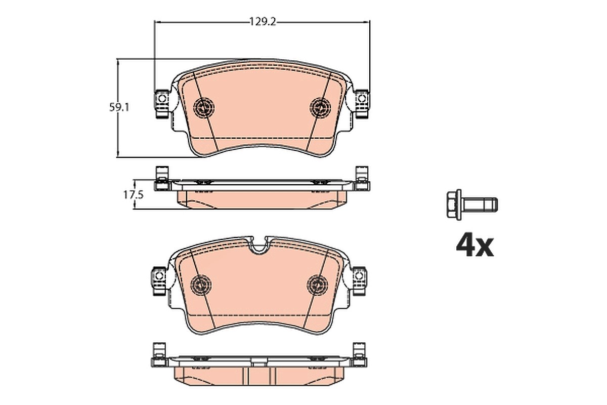 Trw Bremsbeläge hinten (Satz) [Hersteller-Nr. GDB2132] für VW, Audi