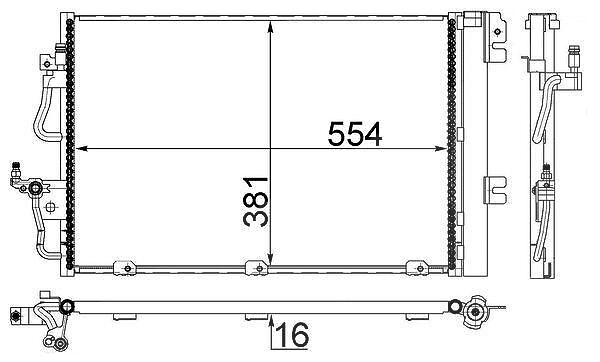 Mahle Kondensator, Klimaanlage [Hersteller-Nr. AC377001S] für Opel, Vauxhall