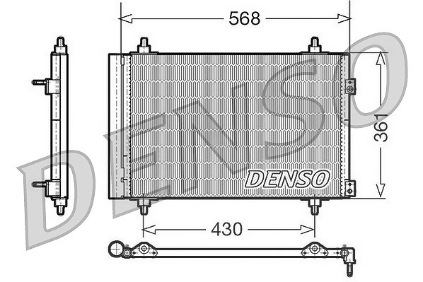 Denso Kondensator, Klimaanlage [Hersteller-Nr. DCN07008] für Peugeot, Citroën, Ds