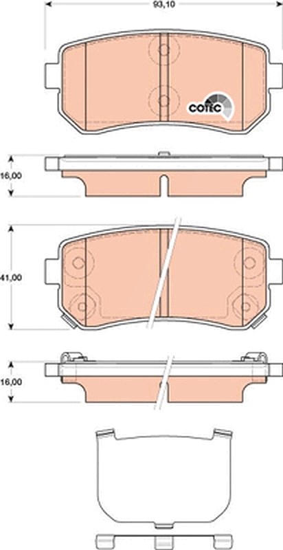 Trw Bremsbelagsatz Hinterachse [Hersteller-Nr. GDB3474] für Kia, Hyundai