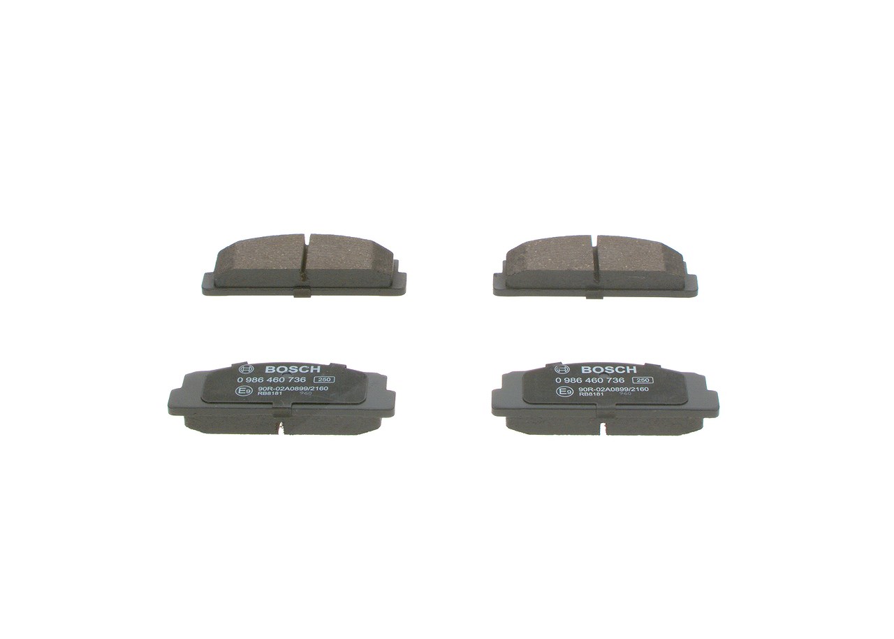Bosch Bremsbelagsatz, Scheibenbremse [Hersteller-Nr. 0986460736] für Autobianchi, Tofas, Fso, Lancia, Seat, Fiat
