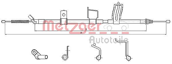 Metzger Autoteile Seilzug, Feststellbremse [Hersteller-Nr. 17.0328] für Nissan