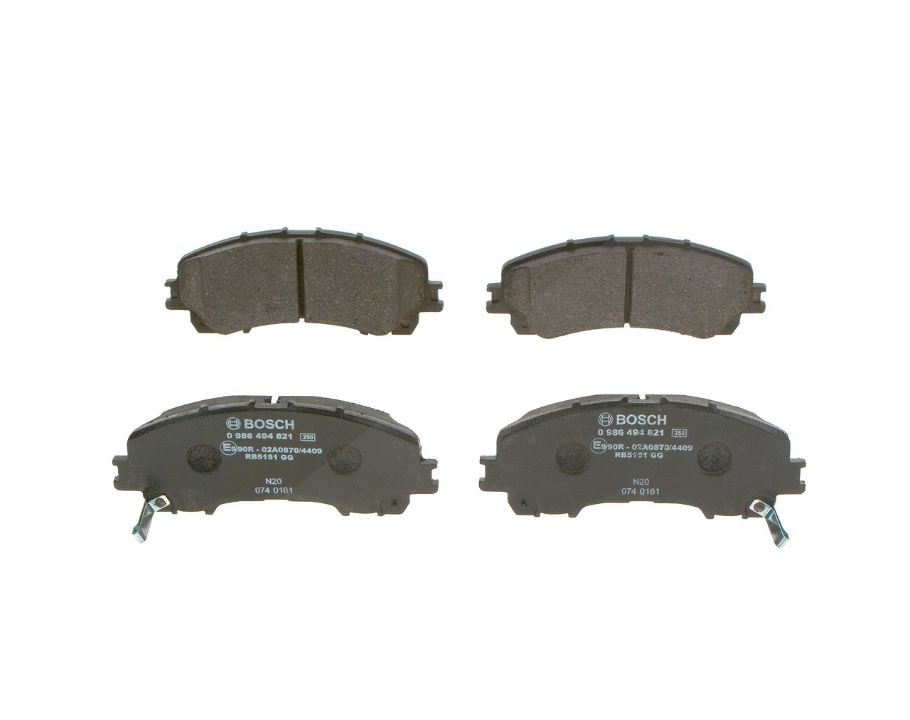 Bosch Bremsbelagsatz, Scheibenbremse [Hersteller-Nr. 0986494821] für Nissan, Renault, Infiniti
