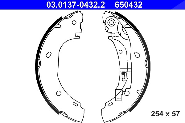Ate Bremsbackensatz [Hersteller-Nr. 03.0137-0432.2] für Citroën, Peugeot, Fiat, Piaggio