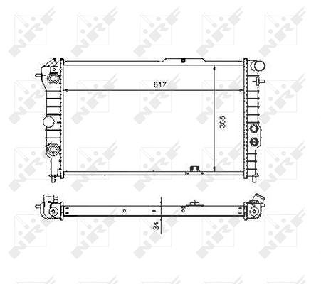 Nrf Kühler, Motorkühlung [Hersteller-Nr. 58973] für Vauxhall, Opel