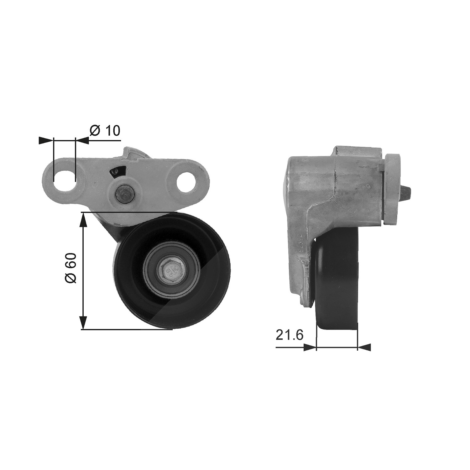 Gates Spannrolle, Keilrippenriemen [Hersteller-Nr. T38159] für Gmc, Cadillac, Saab, Hummer, Isuzu, Chevrolet