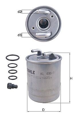Mahle Kraftstofffilter [Hersteller-Nr. KL490/1D] für Mercedes-Benz