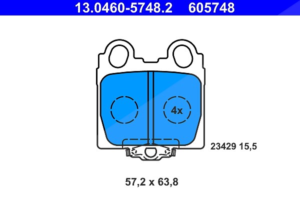 Ate Bremsbelagsatz, Scheibenbremse [Hersteller-Nr. 13.0460-5748.2] für Lexus, Toyota
