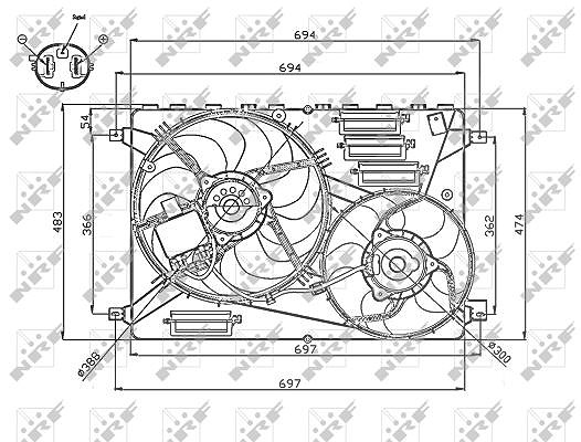Nrf Lüfter, Motorkühlung [Hersteller-Nr. 47754] für Volvo