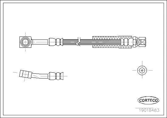 Corteco Bremsschlauch ERSTAUSRÜSTERQUALITÄT [Hersteller-Nr. 19018483] für Vauxhall, Opel