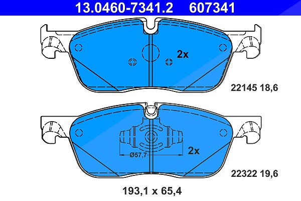 Ate Bremsbelagsatz, Scheibenbremse [Hersteller-Nr. 13.0460-7341.2] für Jaguar, Land Rover