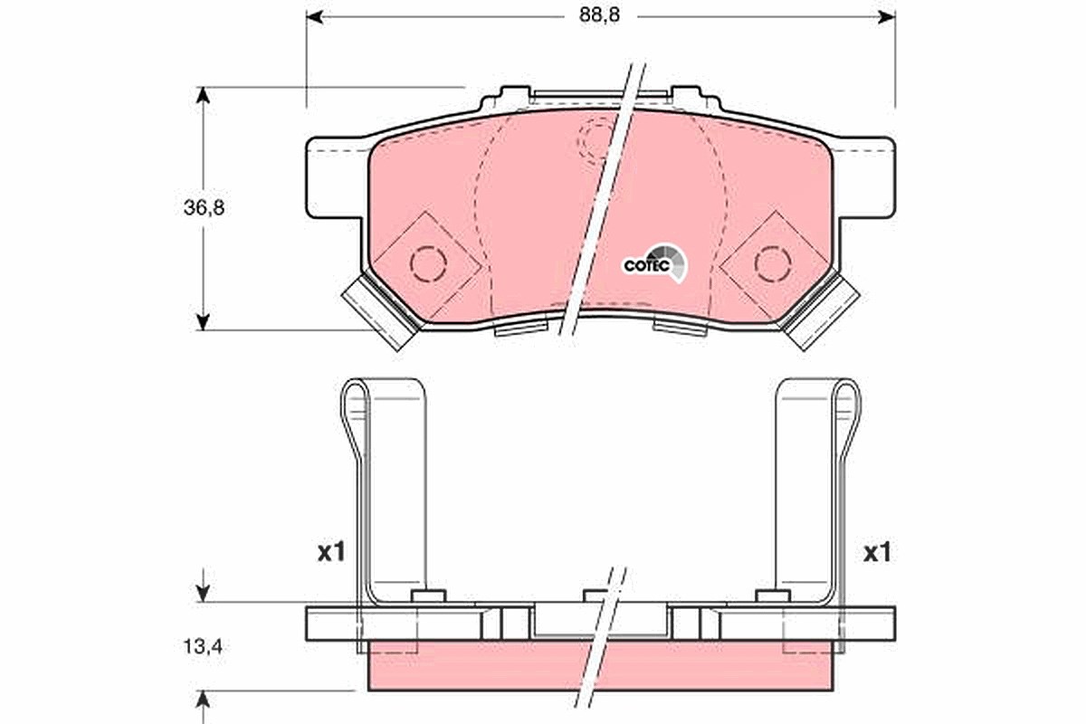 Trw Bremsbelagsatz, Scheibenbremse [Hersteller-Nr. GDB3174] für Honda