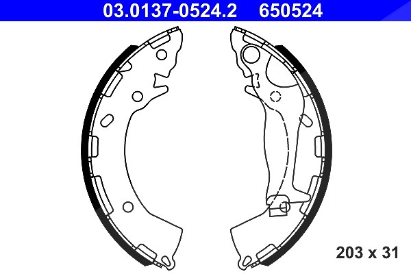 Ate Bremsbackensatz [Hersteller-Nr. 03.0137-0524.2] für Hyundai, Kia