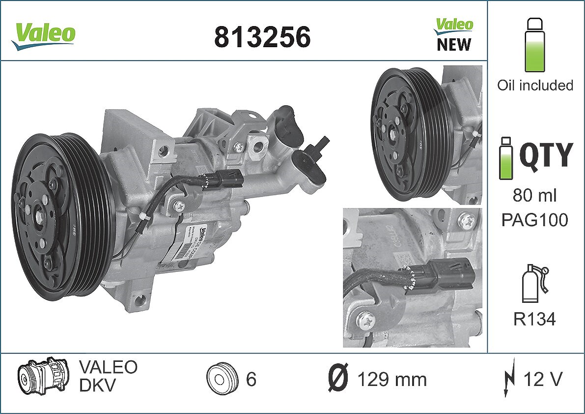 Valeo Kompressor, Klimaanlage [Hersteller-Nr. 813256] für Nissan, Renault, Dacia