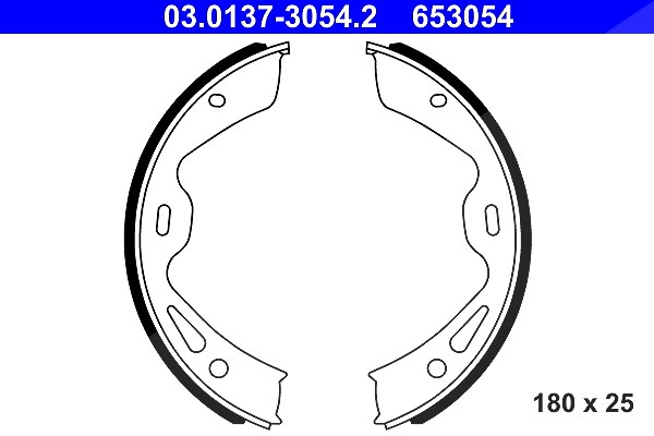 Ate Bremsbackensatz, Feststellbremse [Hersteller-Nr. 03.0137-3054.2] für Porsche