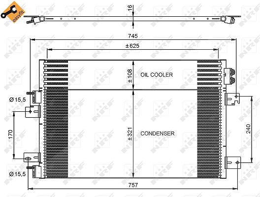 Nrf Kondensator, Klimaanlage [Hersteller-Nr. 350031] für Jeep, Dodge, Chrysler