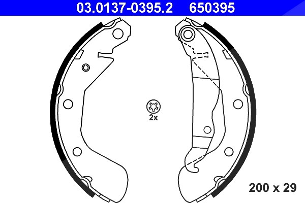 Ate Bremsbackensatz [Hersteller-Nr. 03.0137-0395.2] für Vauxhall, Opel