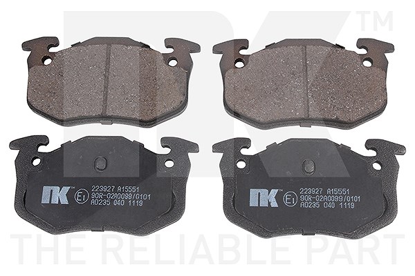 Nk Bremsbelagsatz Hinterachse [Hersteller-Nr. 223927] für Renault, Peugeot, Citroën