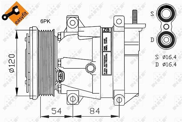 Nrf Kompressor, Klimaanlage [Hersteller-Nr. 32220] für Chevrolet, Daewoo