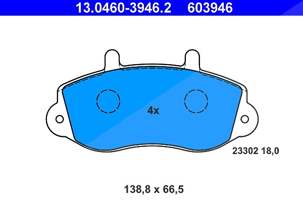 Ate Bremsbelagsatz, Scheibenbremse [Hersteller-Nr. 13.0460-3946.2] für Vauxhall, Renault, Opel