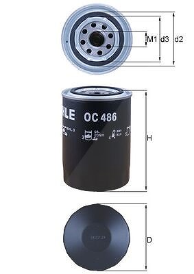Mahle Ölfilter [Hersteller-Nr. OC486] für Peugeot, Citroën, Santana, Maserati, Fiat, Iveco